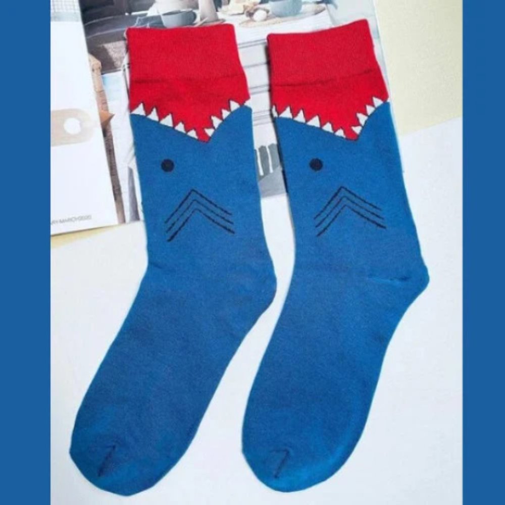 Funny Crew Cotton Shark Socks for Women/Men | Silly Socks | Crazy Socks